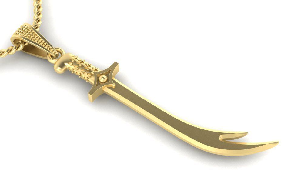 pendant sword Zulfiqar 3D print model_4