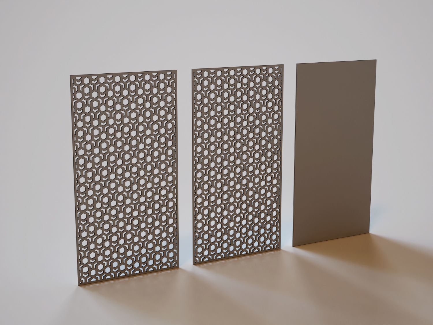 Partition perforated metal panel 3D model_1
