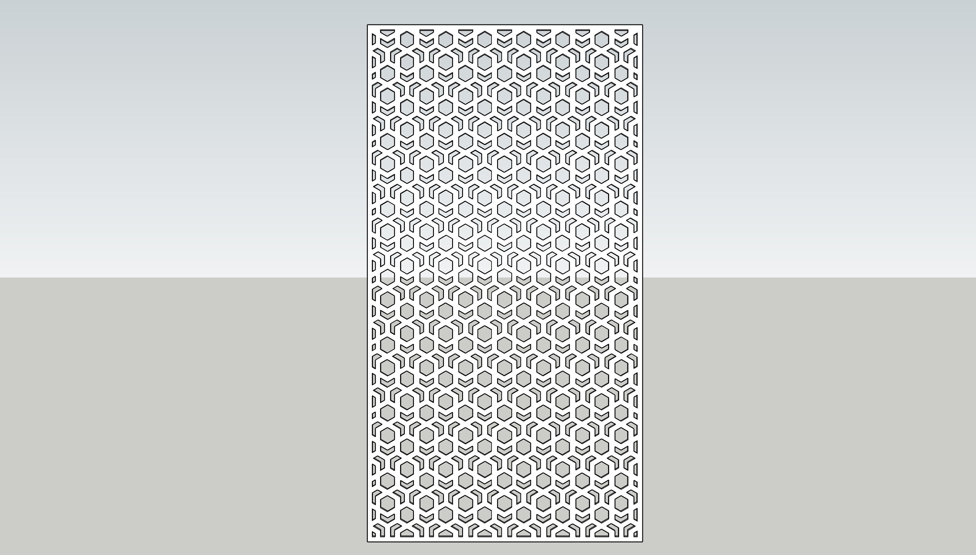 Partition perforated metal panel 3D model_2