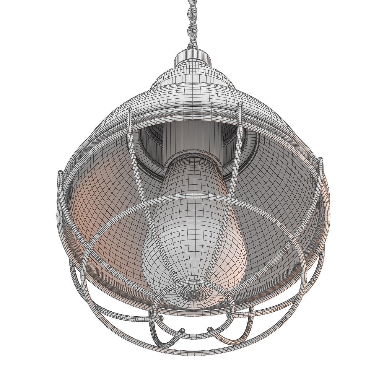 Chandelier Garage Retro Color Light 3D model_6