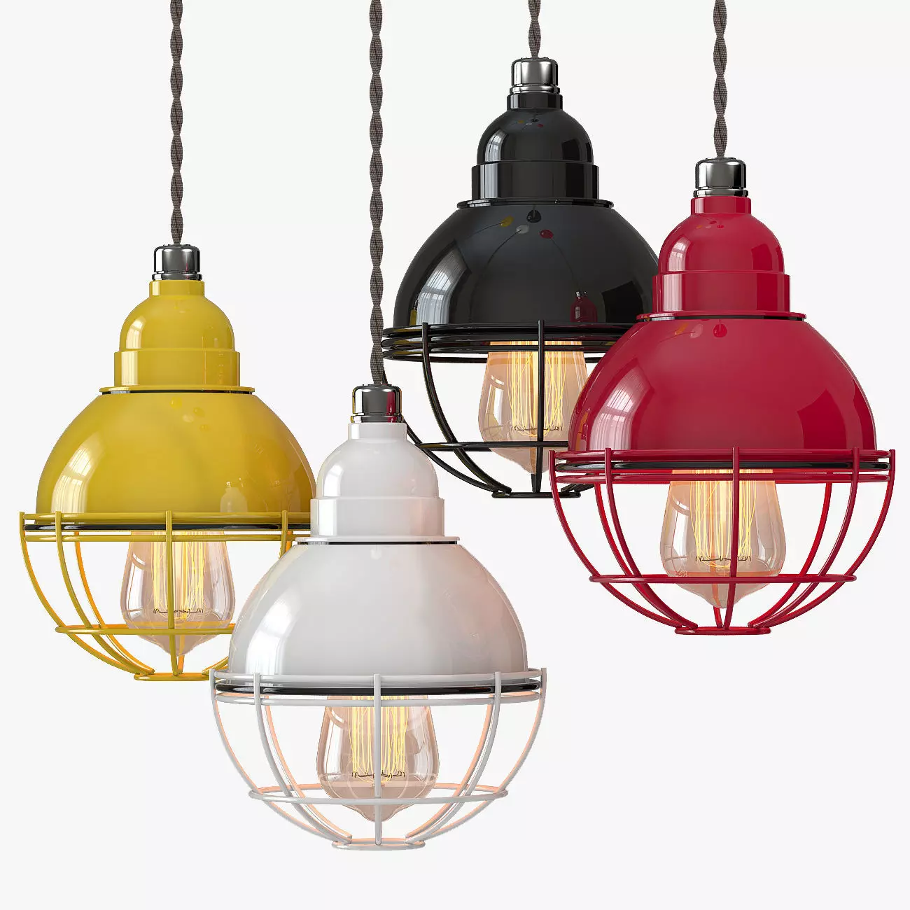 Chandelier Garage Retro Color Light 3D model_0
