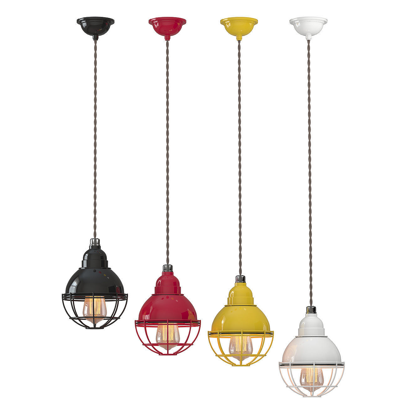 Chandelier Garage Retro Color Light 3D model_2