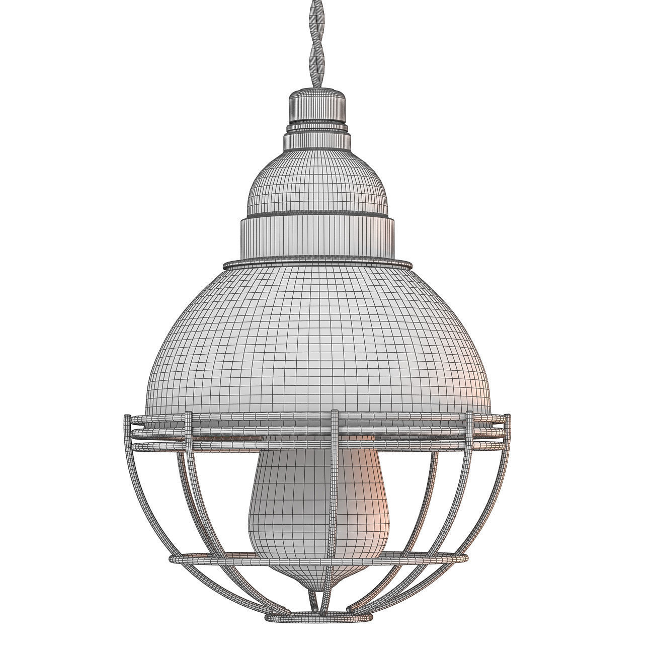 Chandelier Garage Retro Color Light 3D model_4