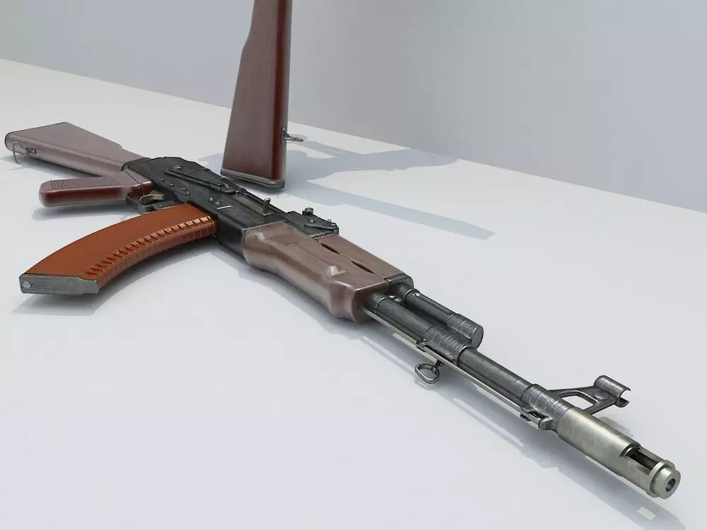 Kalashnikov assault rifle AK 47 Low-poly 3D model