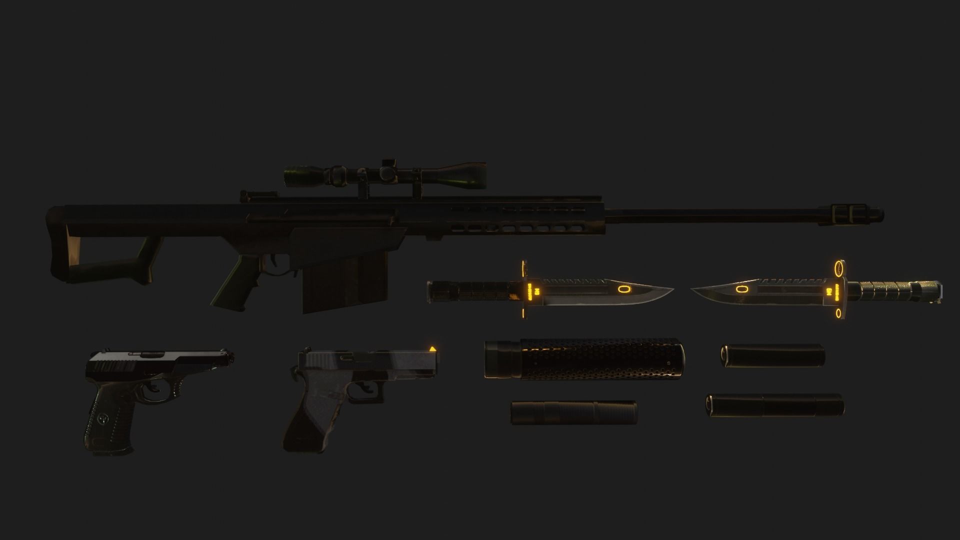 Sniper Assasin Low-poly 3D model_48