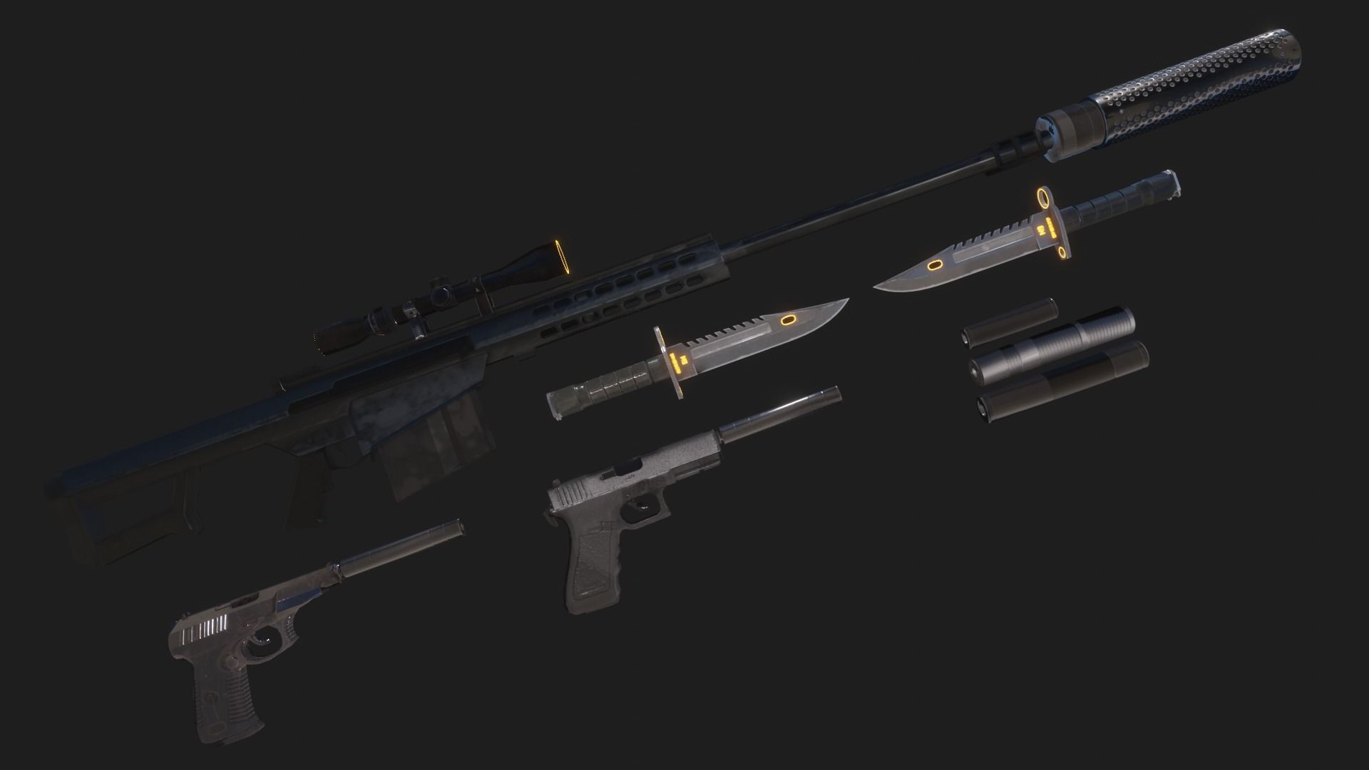 Sniper Assasin Low-poly 3D model_1