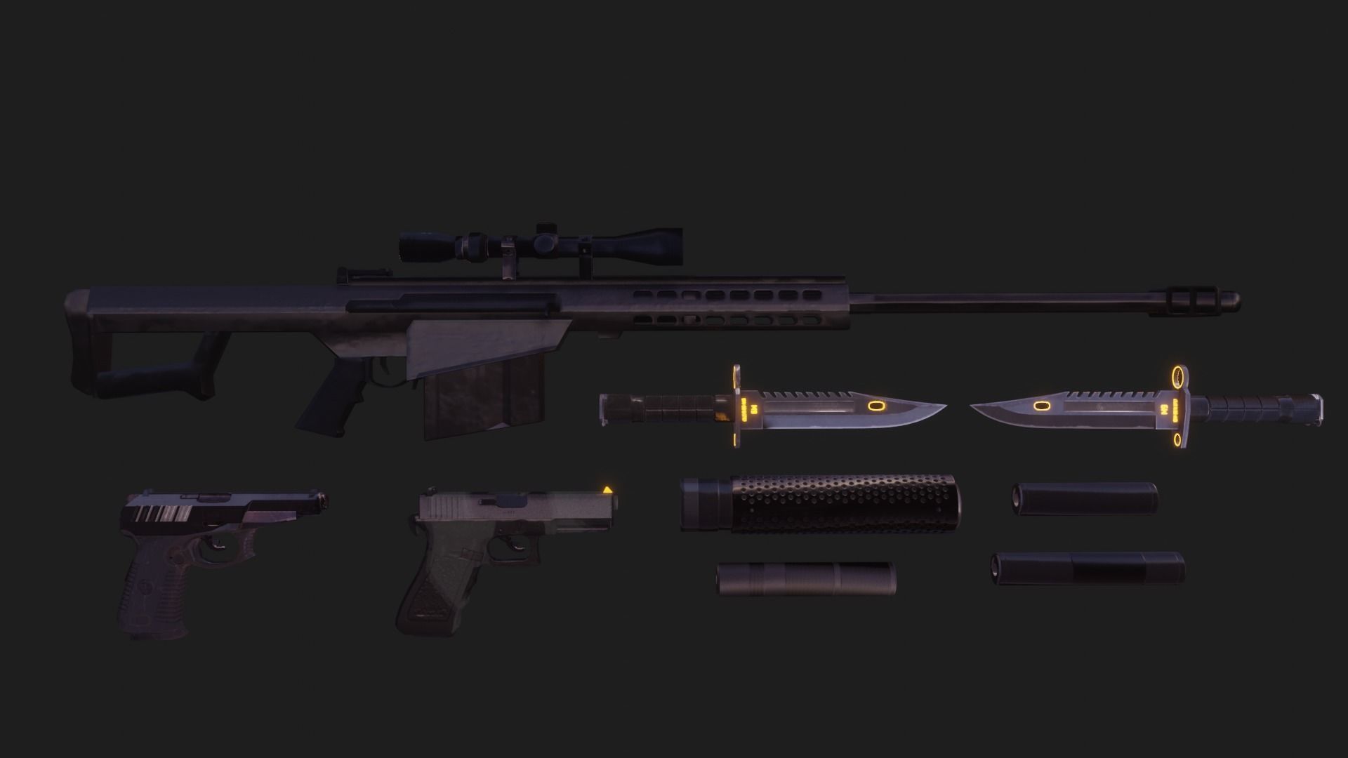 Sniper Assasin Low-poly 3D model_50