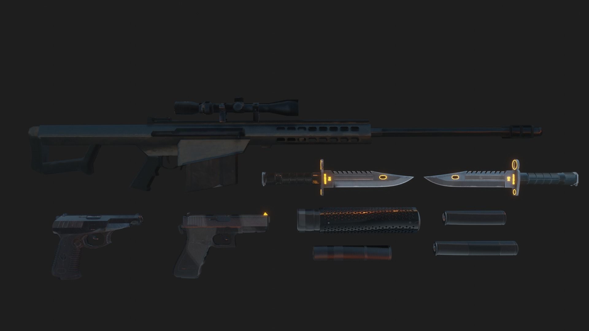 Sniper Assasin Low-poly 3D model_51