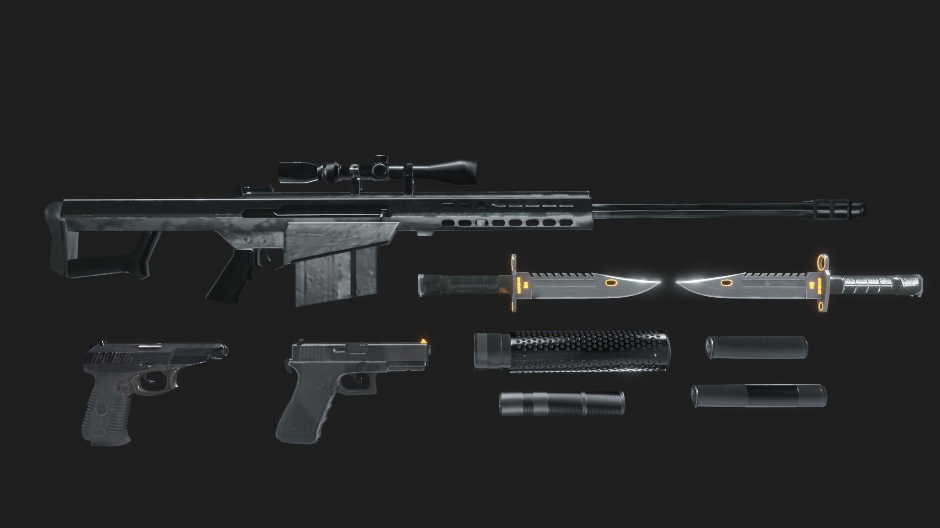 Sniper Assasin Low-poly 3D model_49