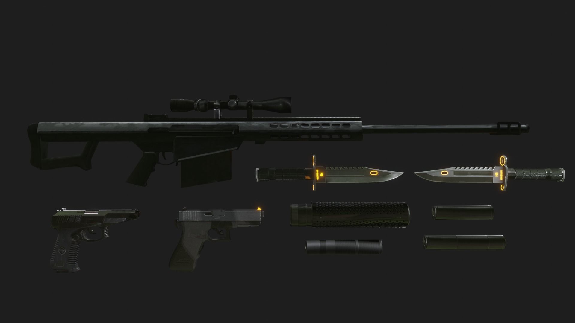 Sniper Assasin Low-poly 3D model_46