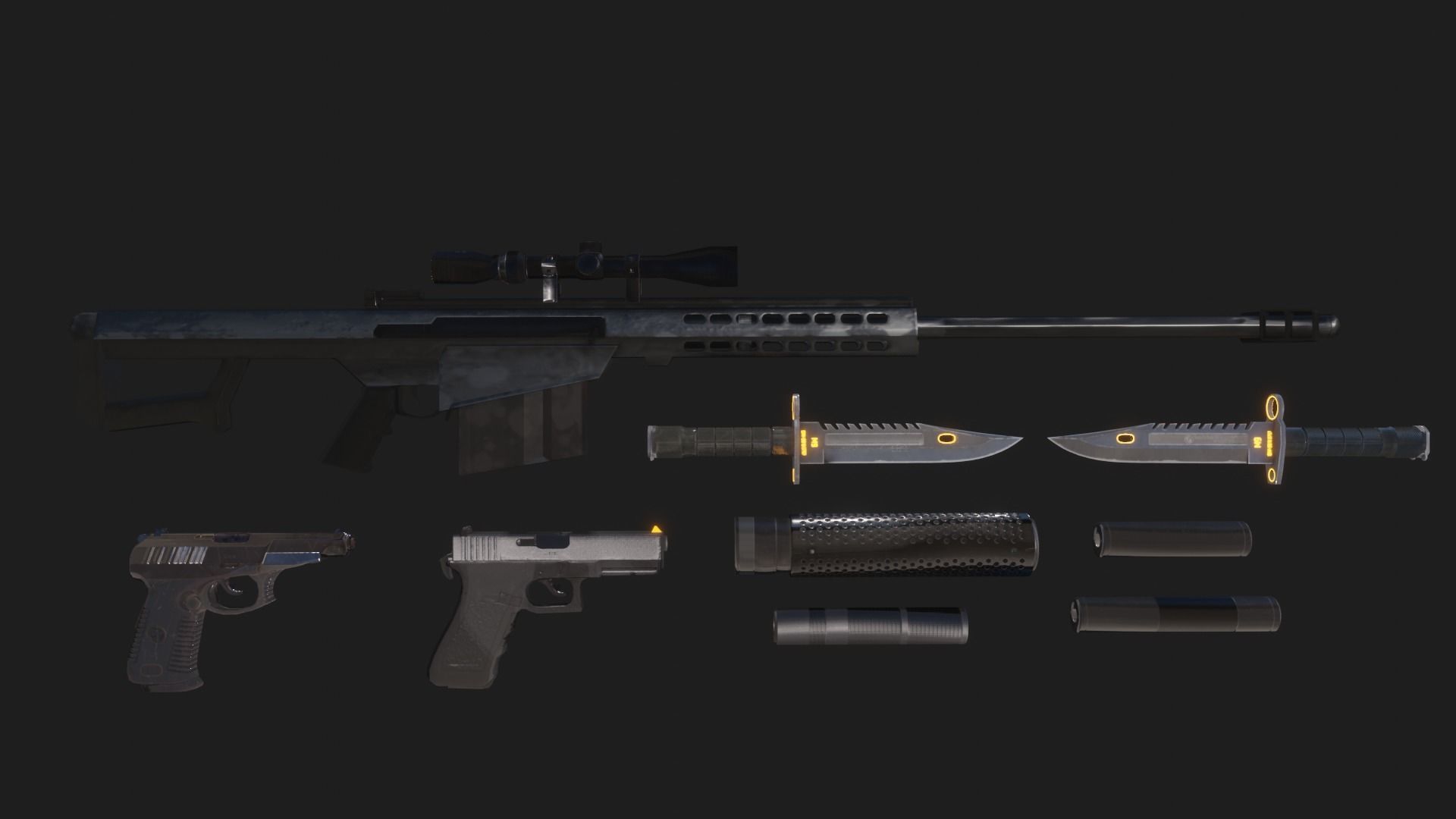 Sniper Assasin Low-poly 3D model_43