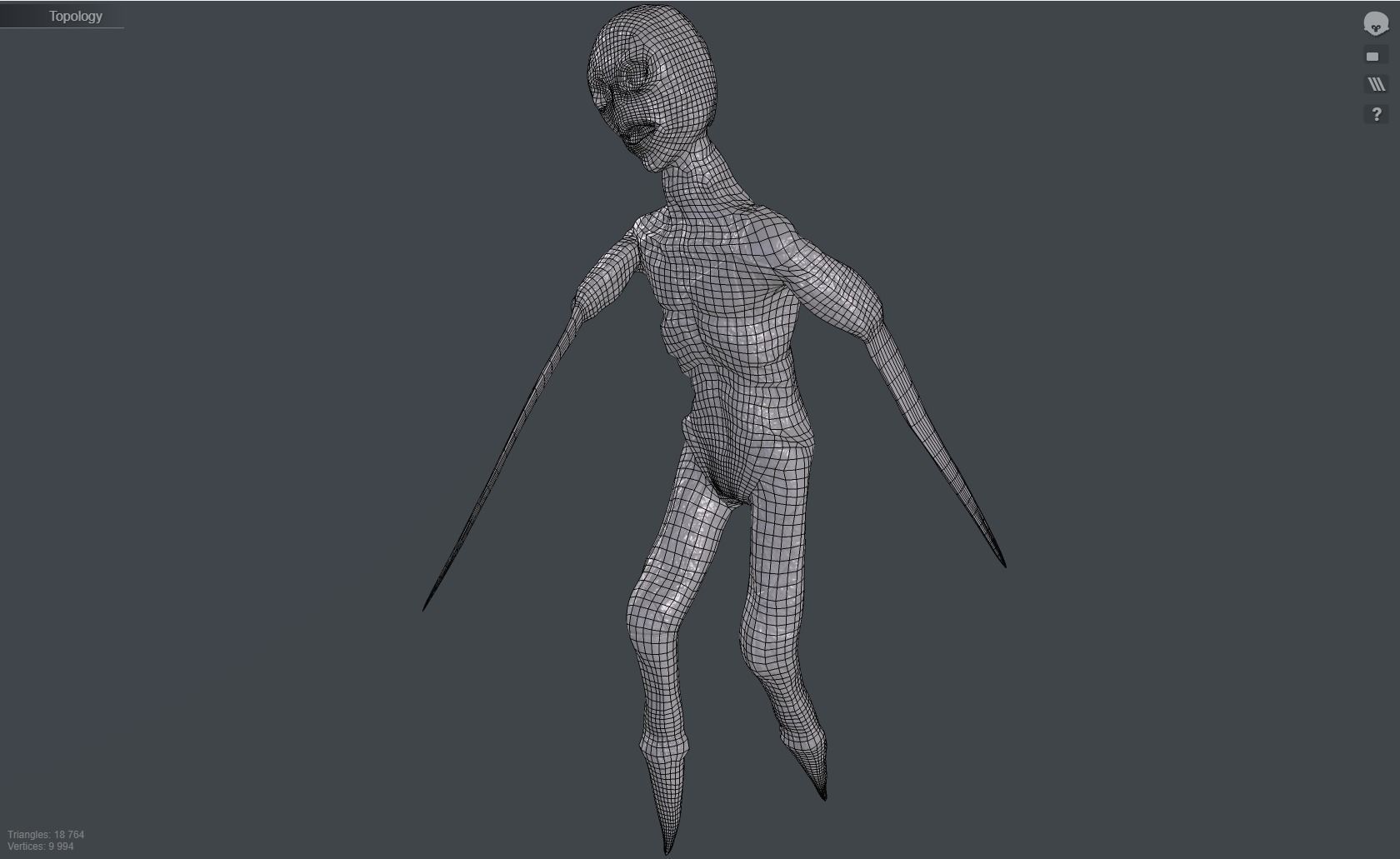 Burned Mutated Creature  Low-poly 3D model_5