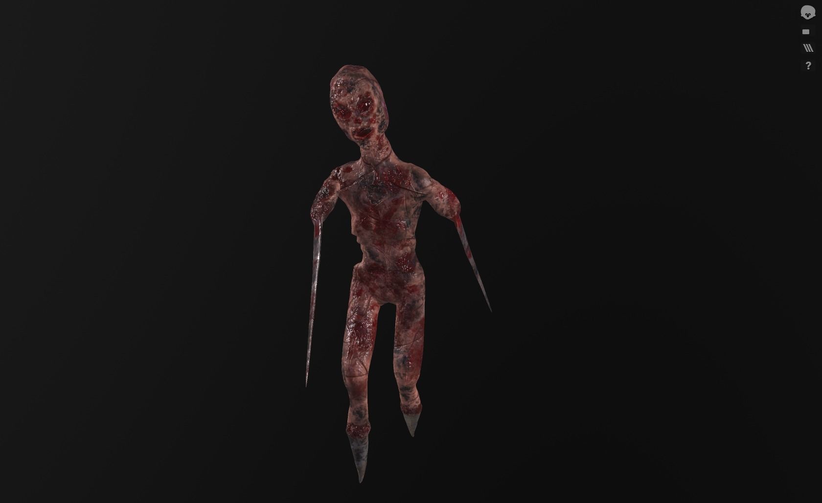 Burned Mutated Creature  Low-poly 3D model_4