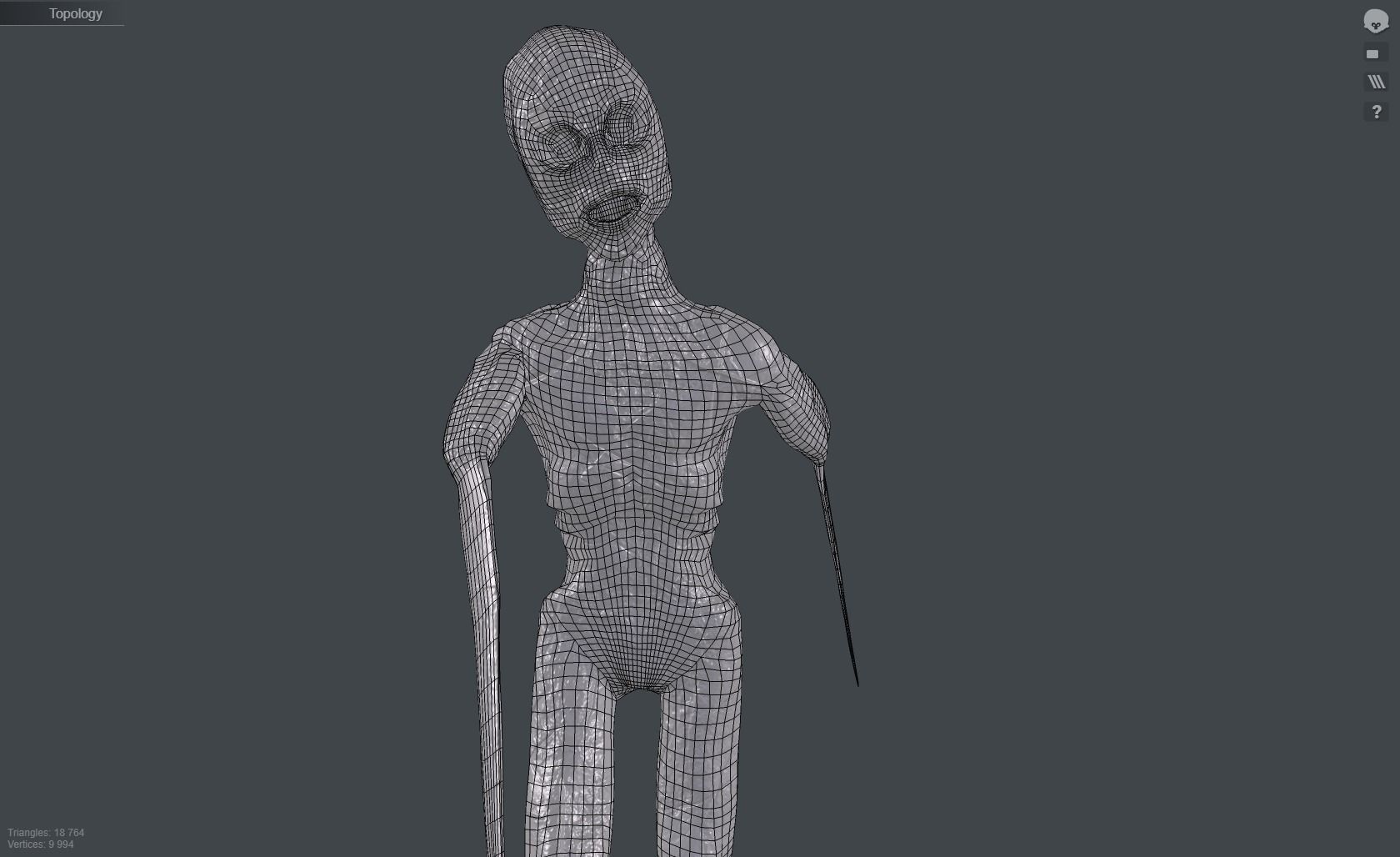 Burned Mutated Creature  Low-poly 3D model_6