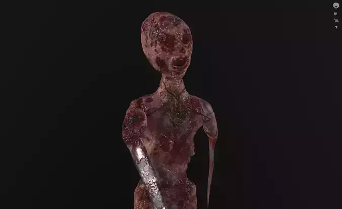 Burned Mutated Creature  Low-poly 3D model