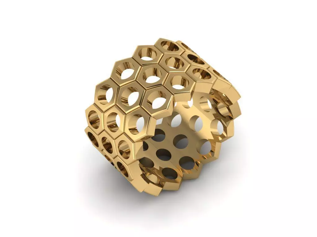 Honeycomb Ring 3D print model
