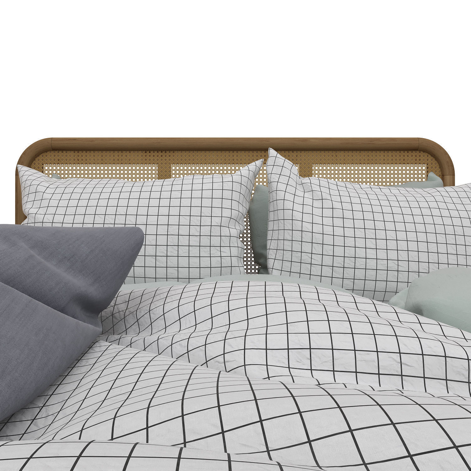 Norah Rattan Queen Bed 3D model CGTrader