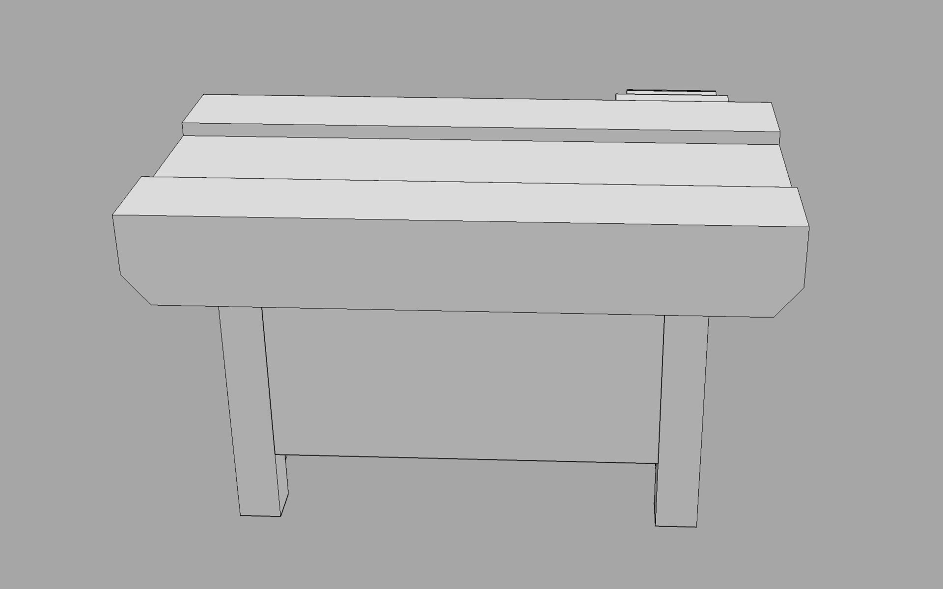 Workbench wooden with knob Low-poly 3D model_7