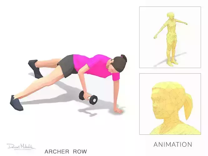 archer row  Exercise WoMan Animation