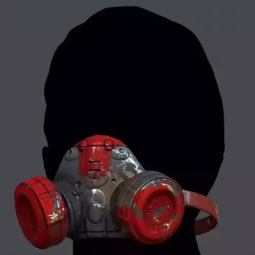 Gas mask helmet 3d model scifi Low-poly 