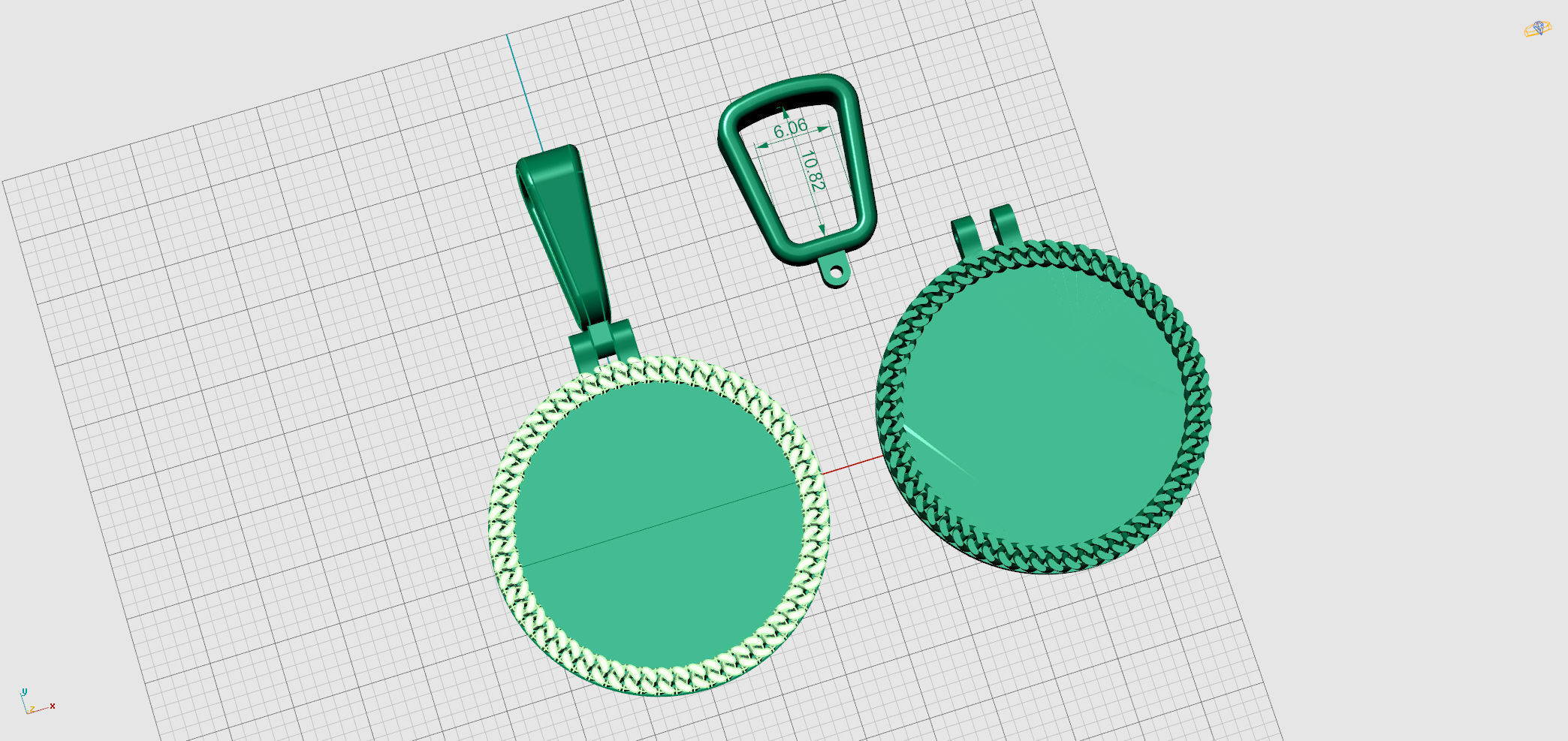 Cuban Links Pendant 1 Inch 3D print model_5