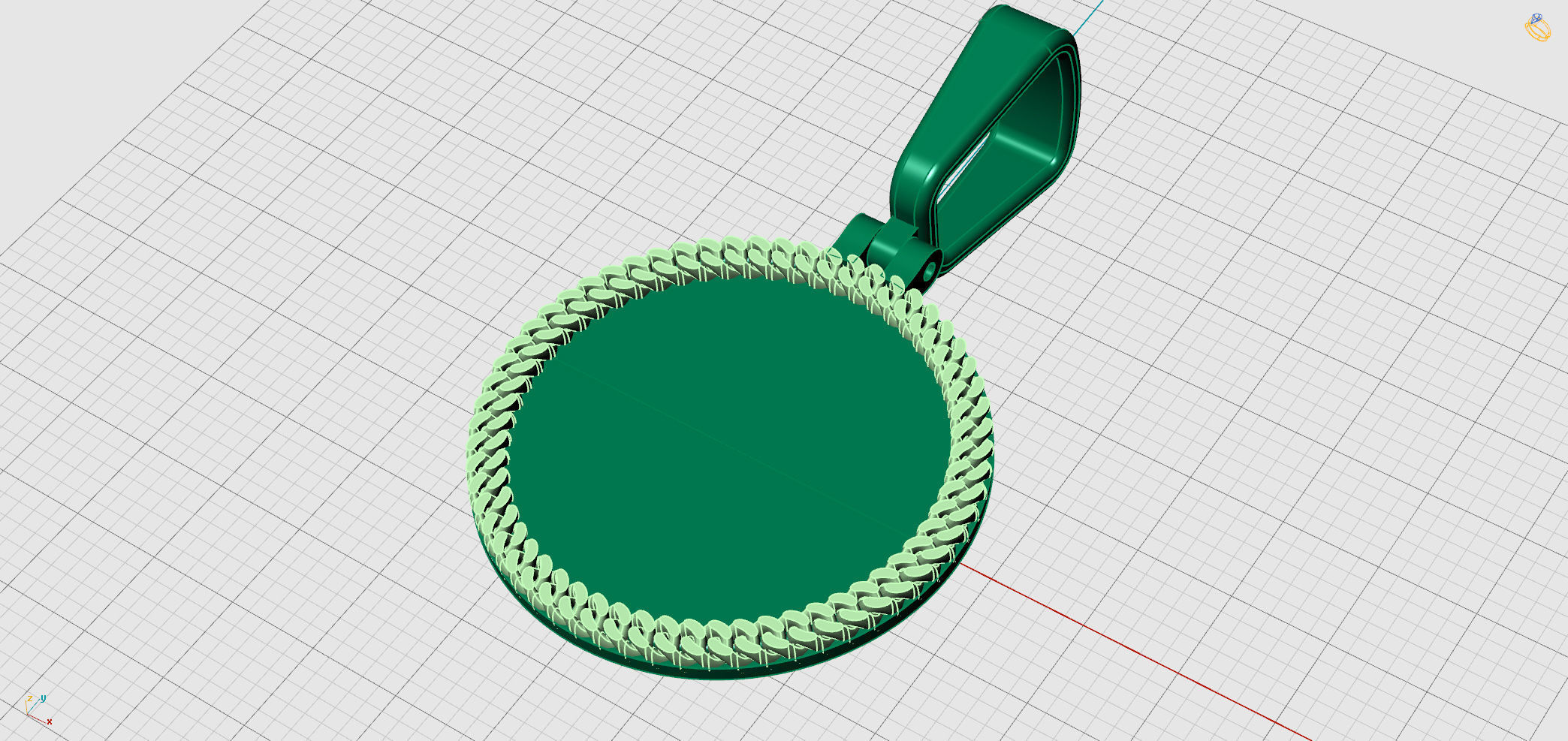 Cuban Links Pendant 1 Inch 3D print model_7