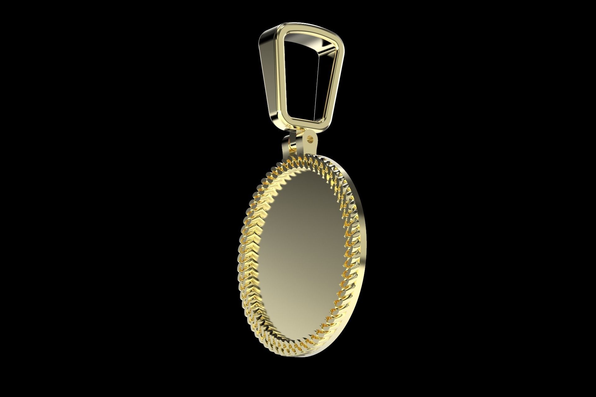 Cuban Links Pendant 1 Inch 3D print model_1