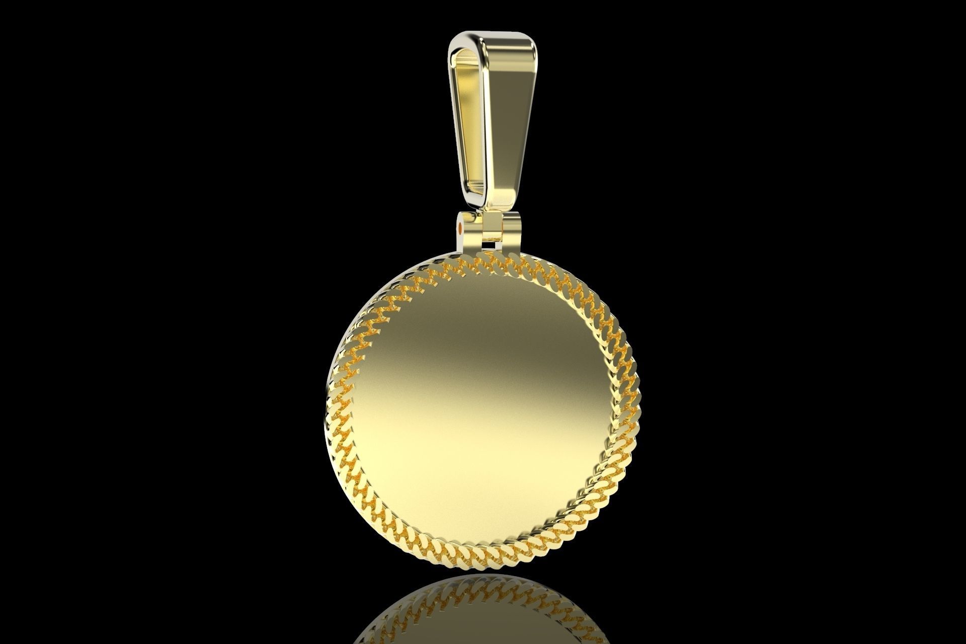 Cuban Links Pendant 1 Inch 3D print model_4