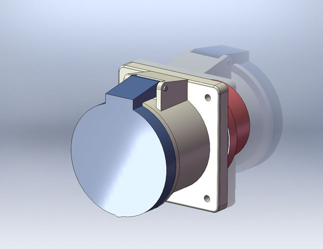 Ambausteckdose gerade steckrichtung 63A 3P IP44 3D model