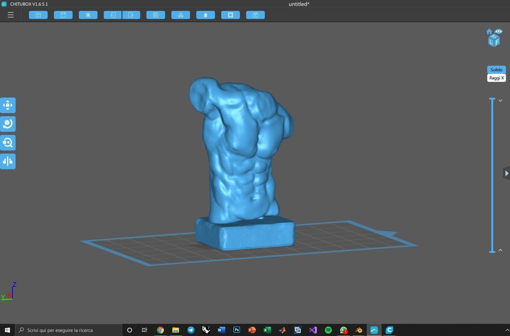 Marble Male Torso Statue Low-poly 3D model_10