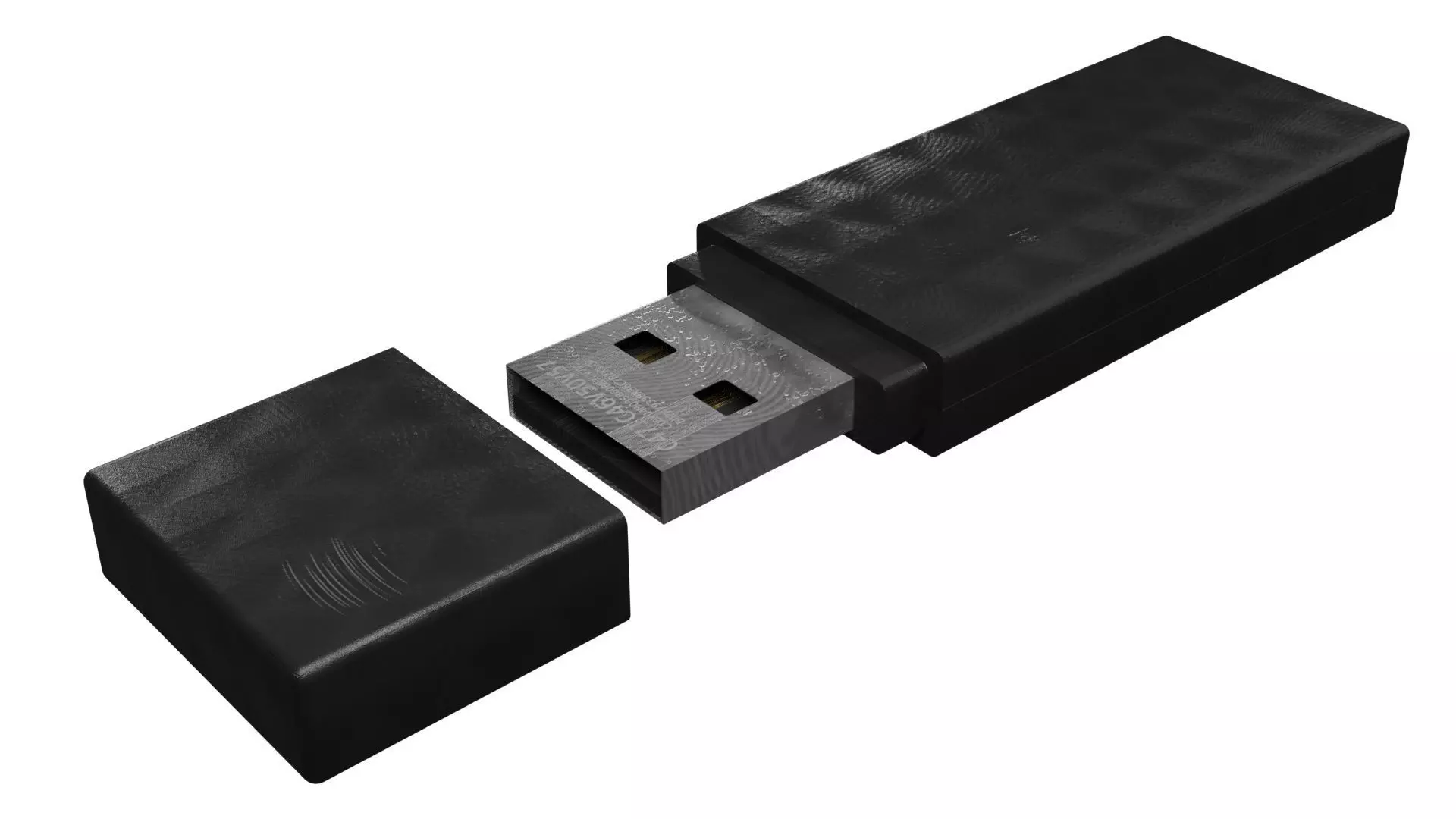 Used USB flash drive Low-poly 3D model_0