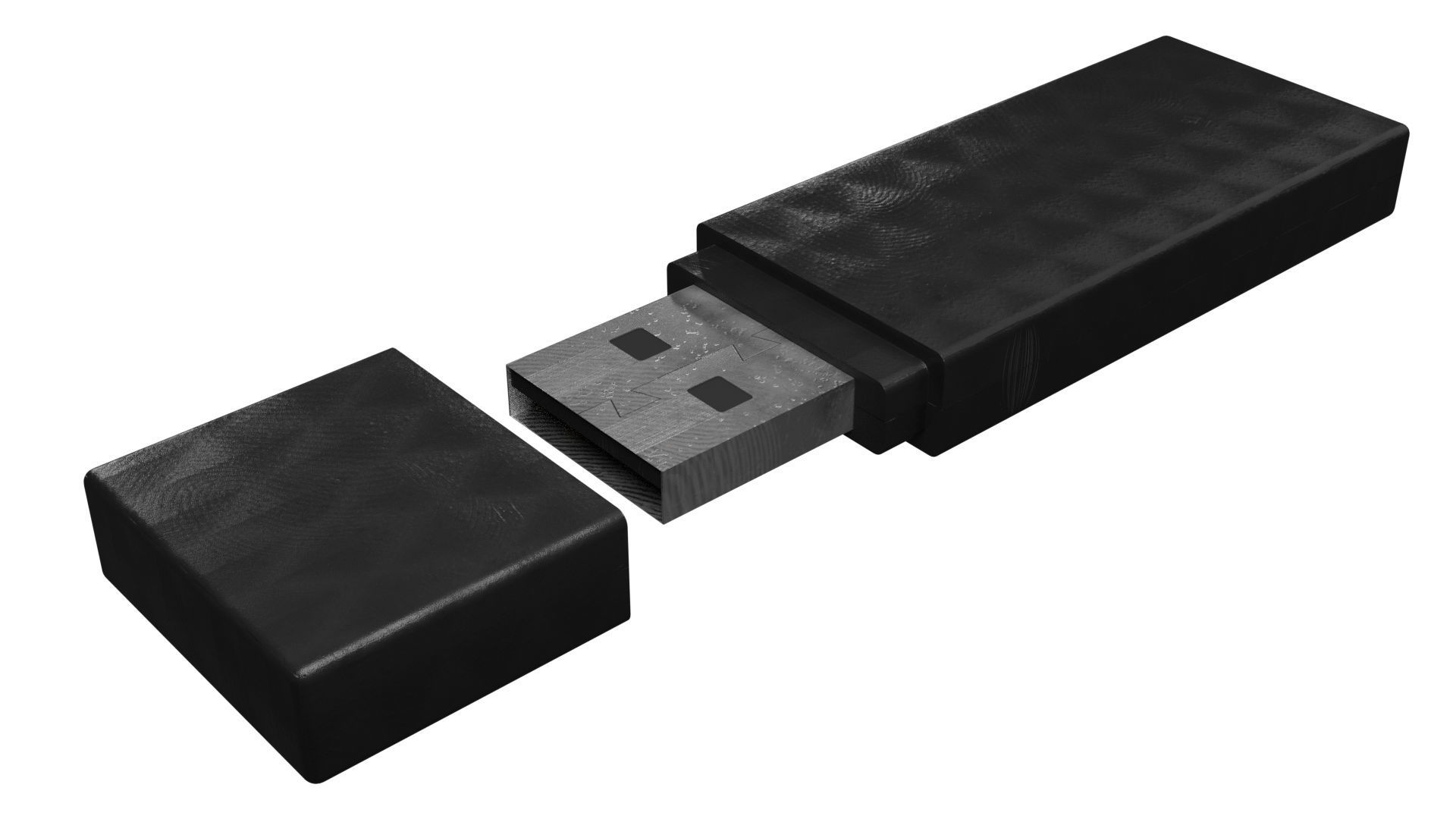 Used USB flash drive Low-poly 3D model_3