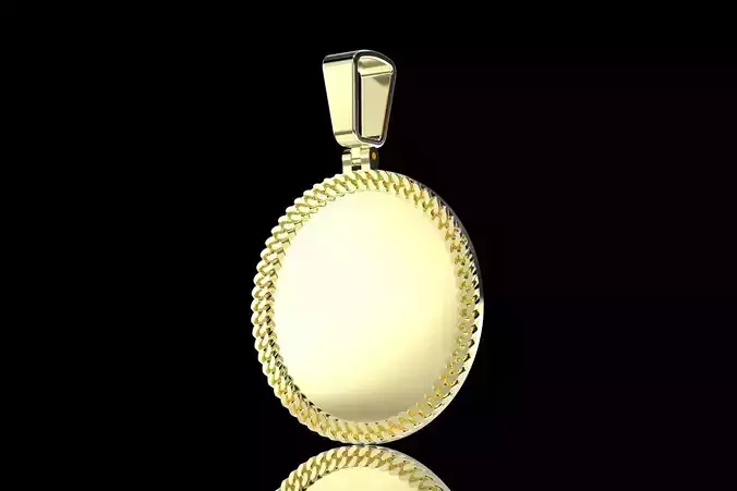 Cuban link pendant  1 inch and half with 2 Bails 3D print model