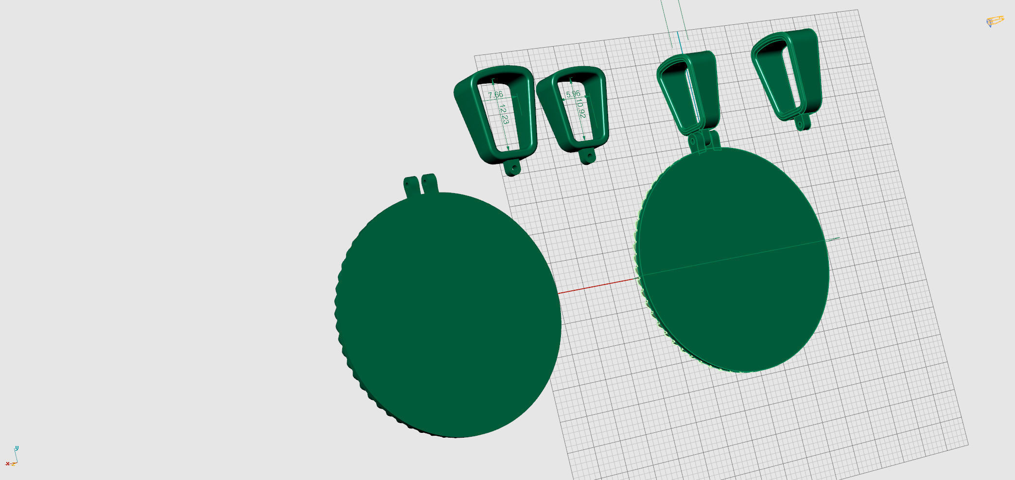 Cuban link pendant  1 inch and half with 2 Bails 3D print model_7