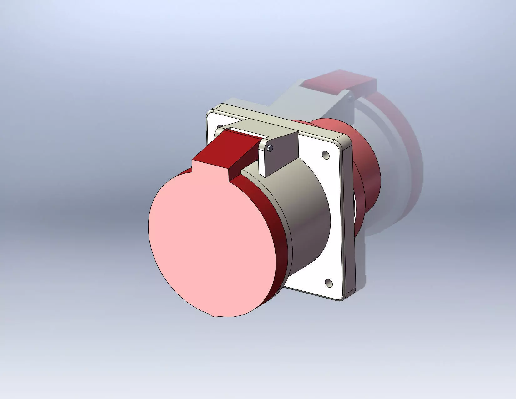 Ambausteckdose gerade steckrichtung 63A 5P IP44 3D model_0