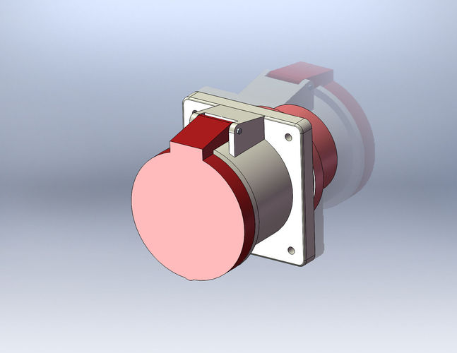 Ambausteckdose gerade steckrichtung 63A 5P IP44 3D model