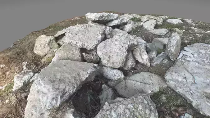 Rubble mound concrete 1 Low-poly 3D model