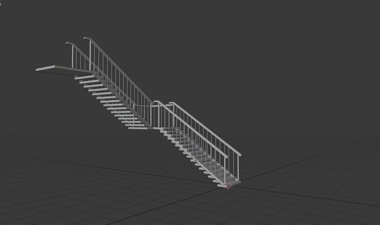 FireEscape Metal Stairway Buildings  Low-poly 3D model_1