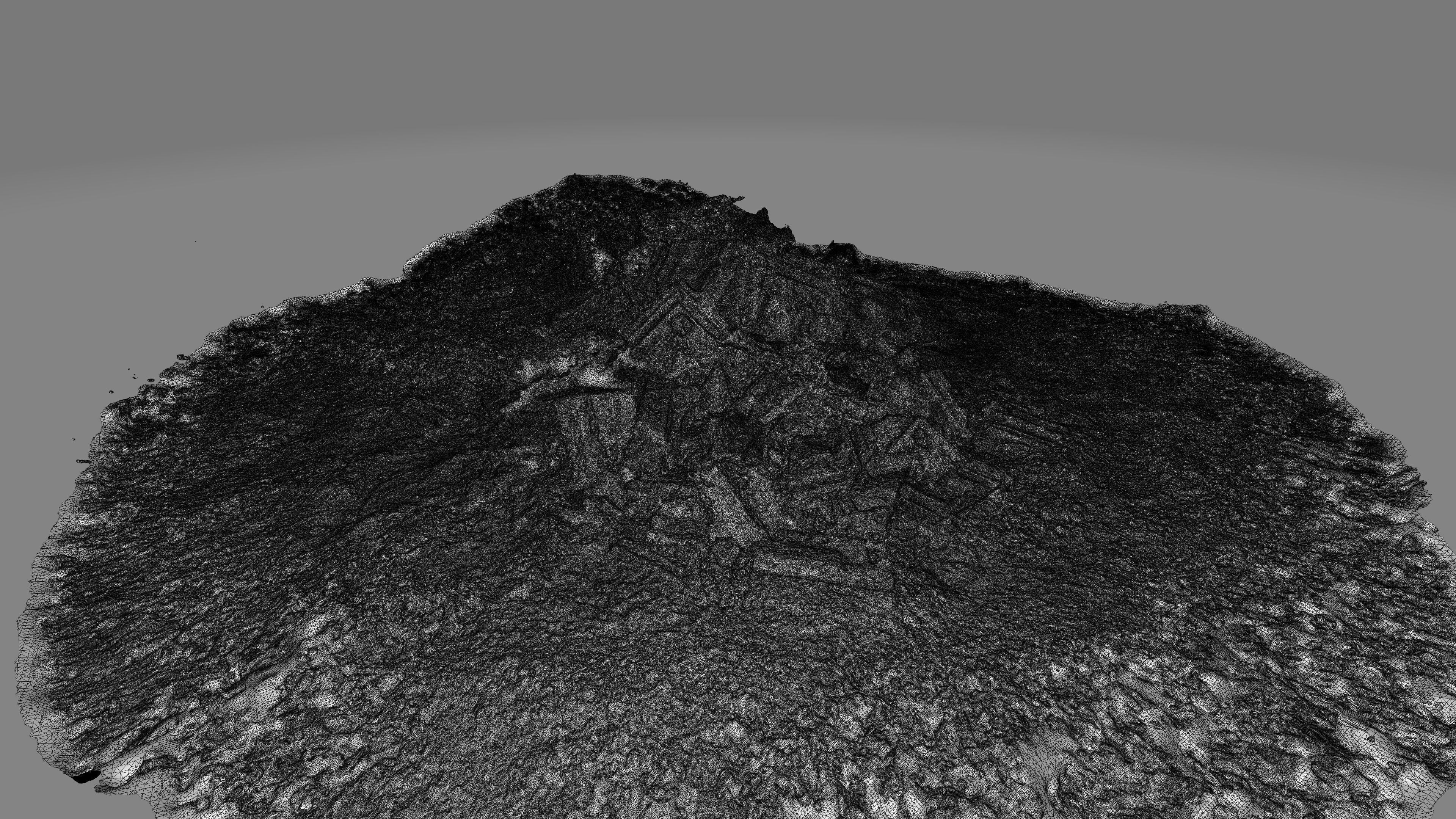 Rubble mound 2 roof ceramic tiles Low-poly 3D model_1