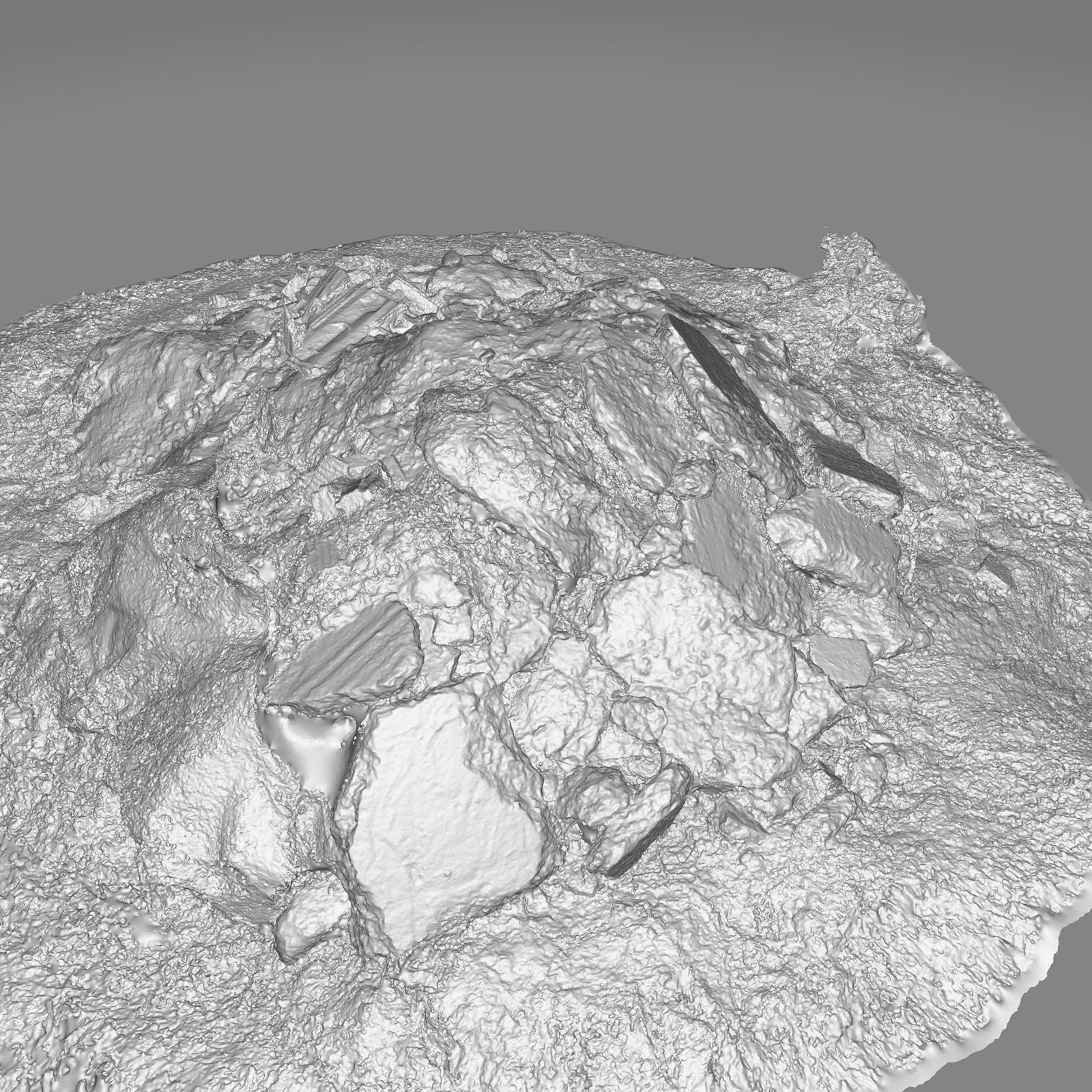 Rubble construction pile Low-poly 3D model_3