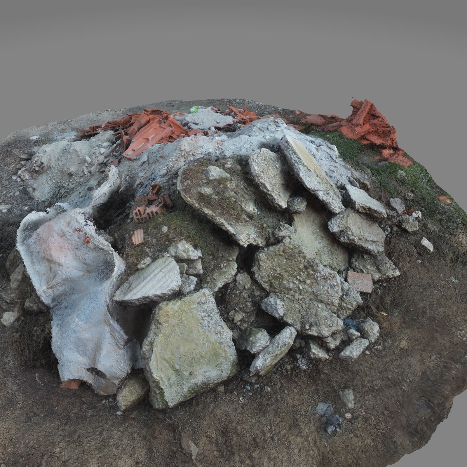 Rubble construction pile Low-poly 3D model_2