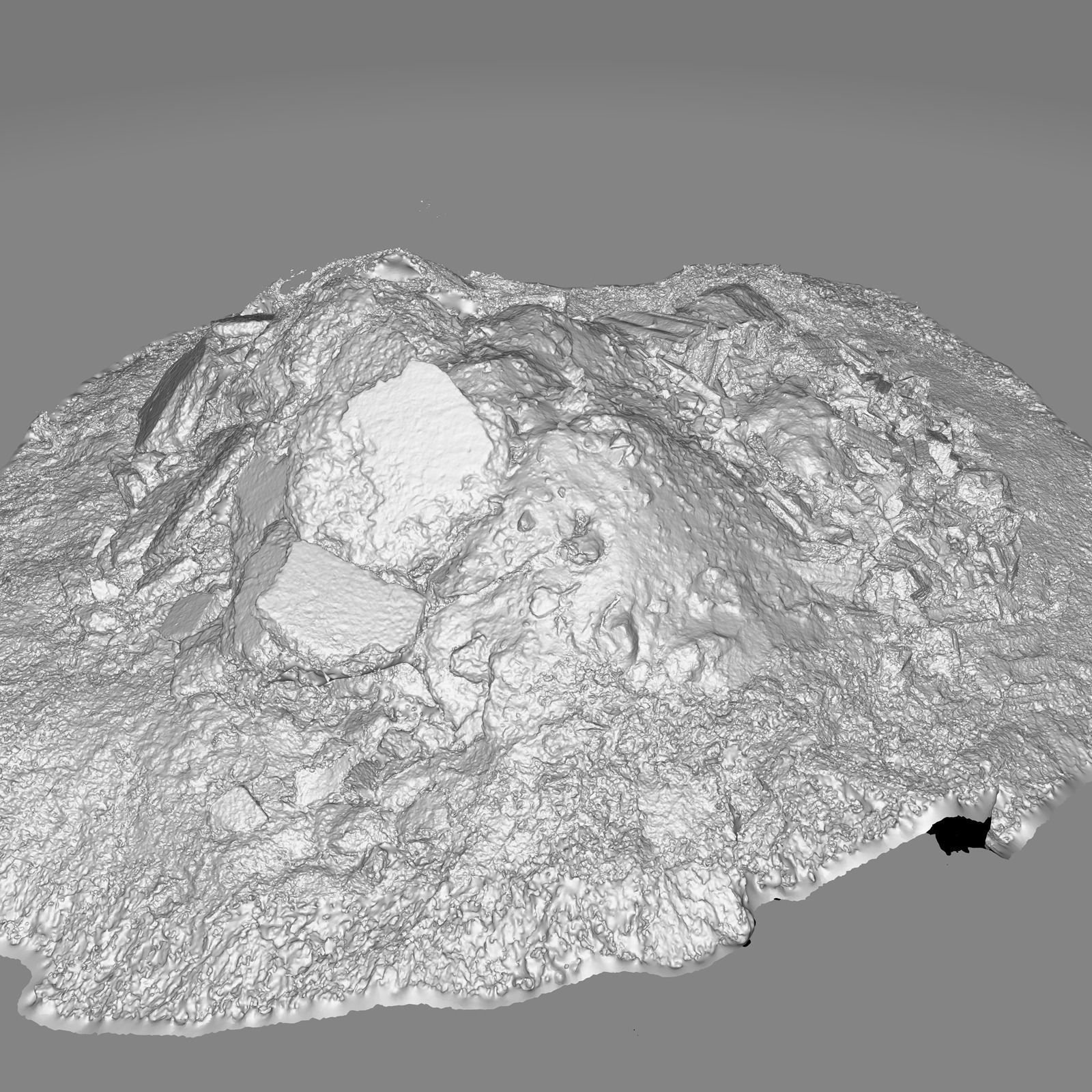 Rubble construction pile Low-poly 3D model_1