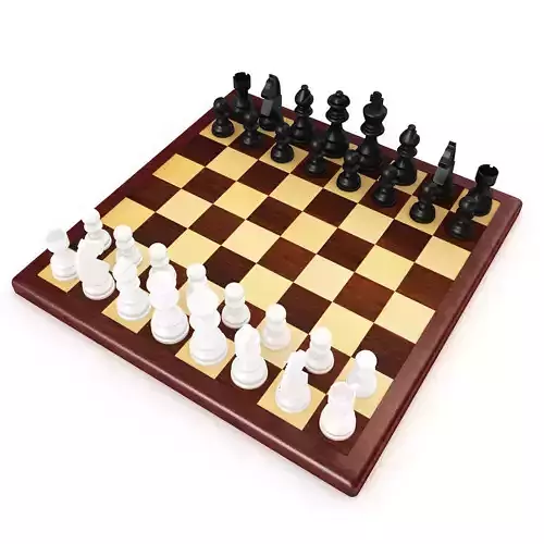 Chess Board and  Peices 3D model