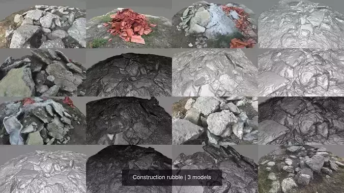 Construction rubble 3D Model Collection