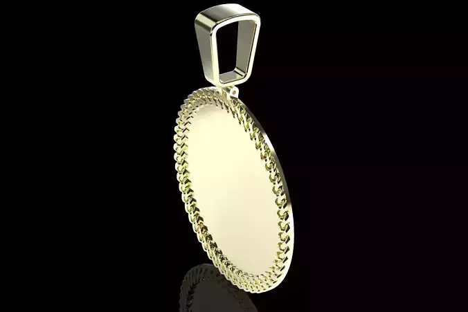 Cuban link pendant 2 inch diameter 3D print model
