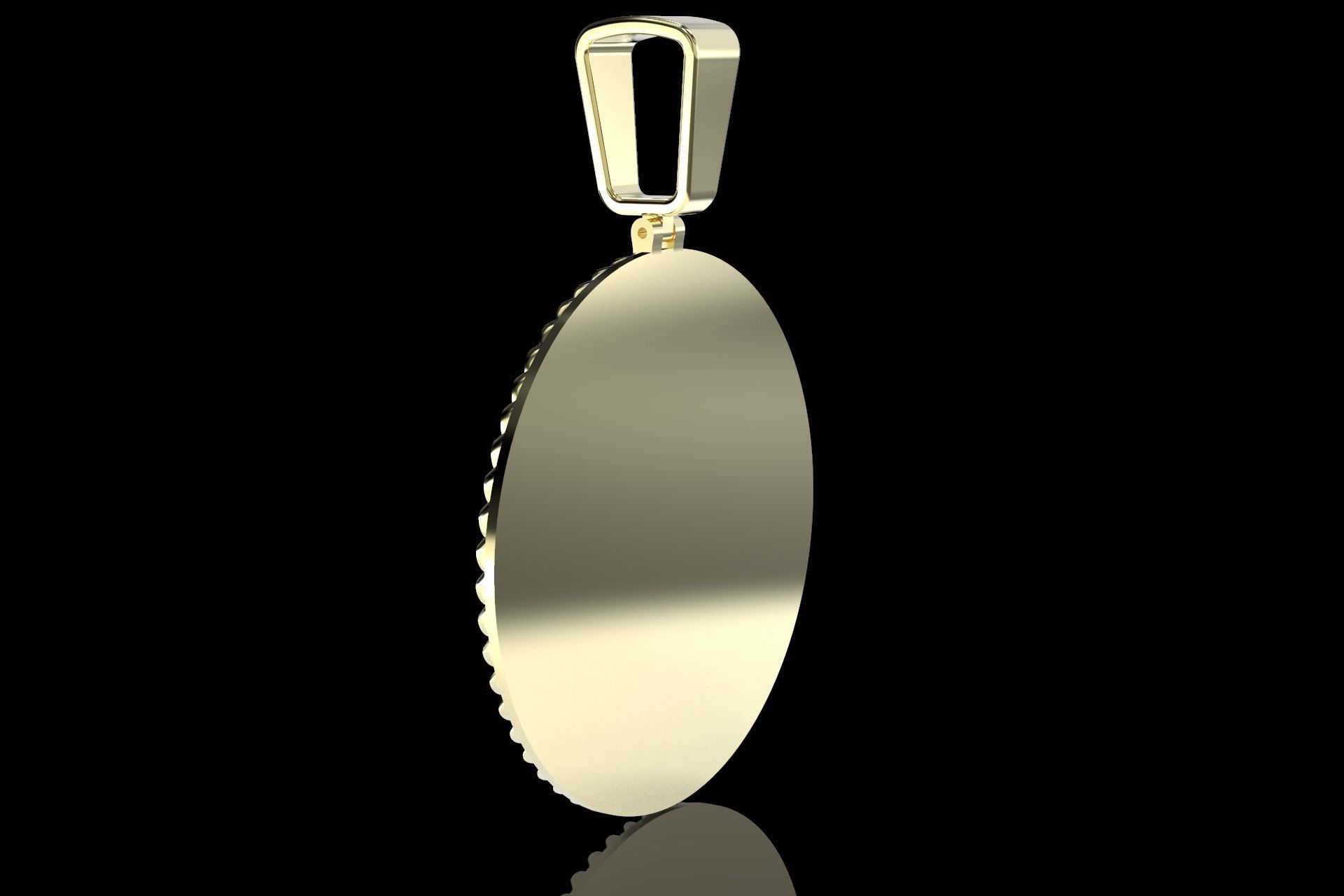 Cuban link pendant 2 inch diameter 3D print model_4