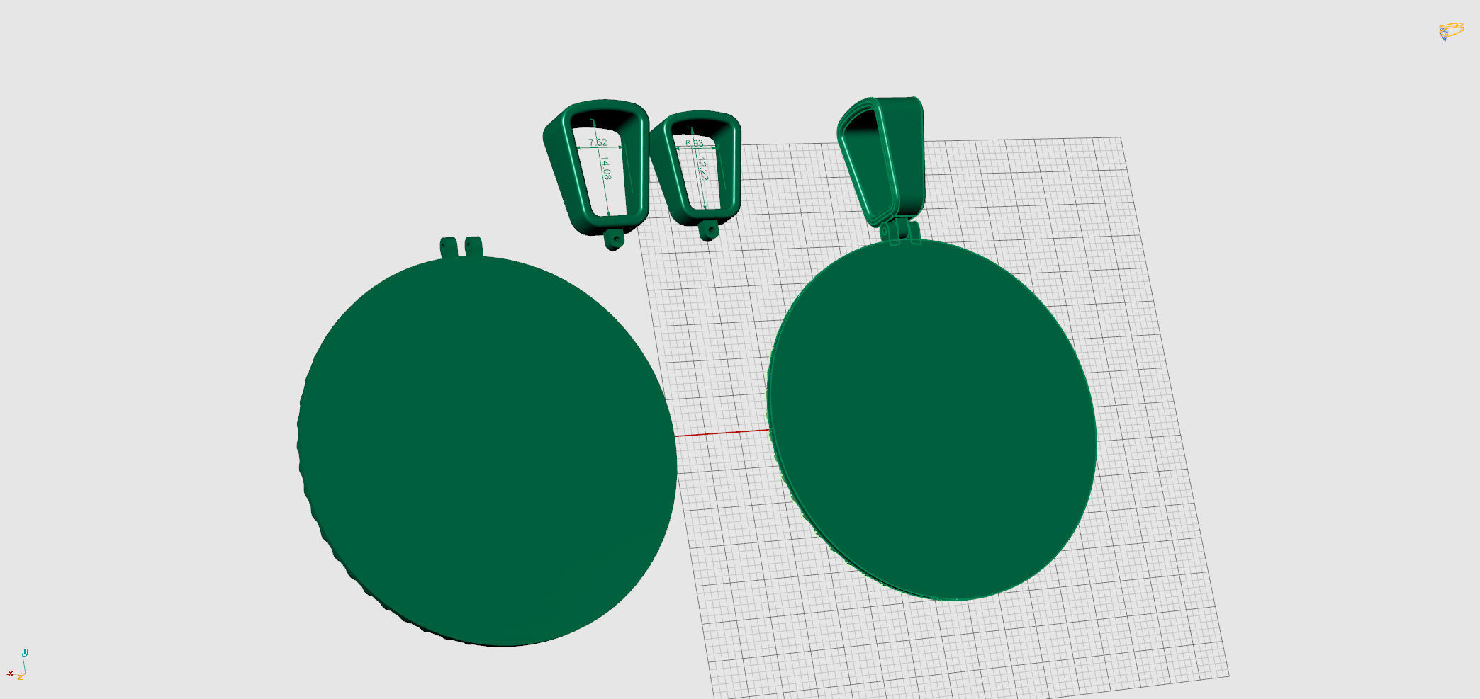 Cuban link pendant 2 inch diameter 3D print model_7