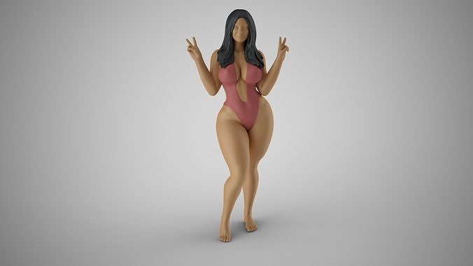 Loveliness woman in bikini 3D print model