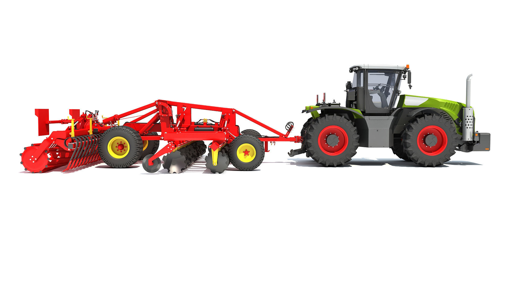Tractor with Trailed Disc Harrow 3D model_6