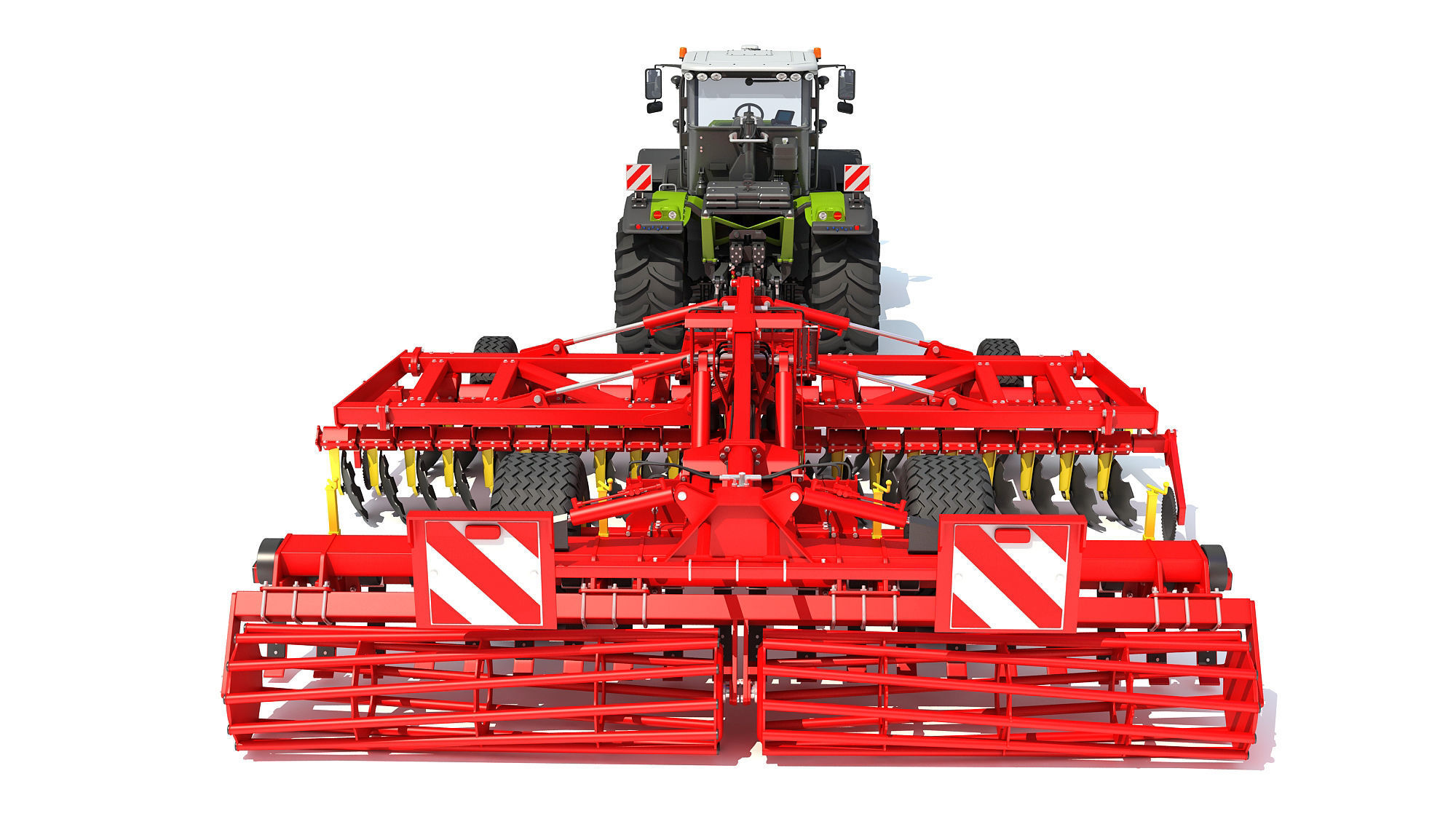 Tractor with Trailed Disc Harrow 3D model_4